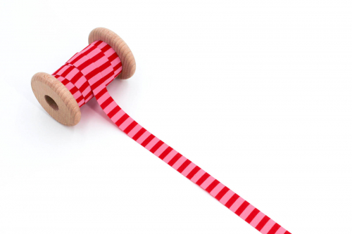 Webband Streifen pink/rot (1 m)